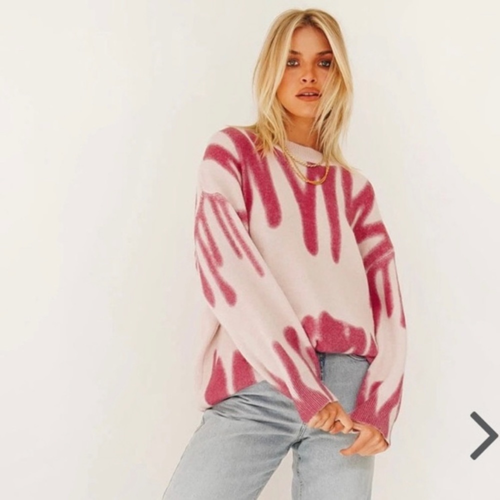 VRG Girl Along the Sidewalk Drip Sweater